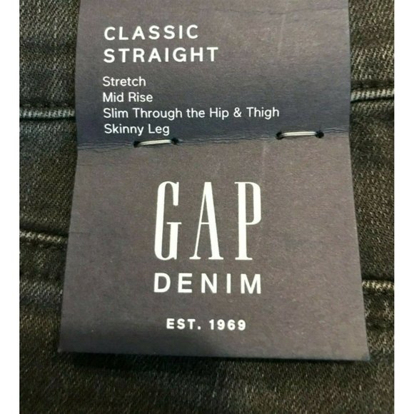NWT GAP Women's Classic Straight Jeans 28 Faded Black Stretch #50679 - Picture 4 of 6